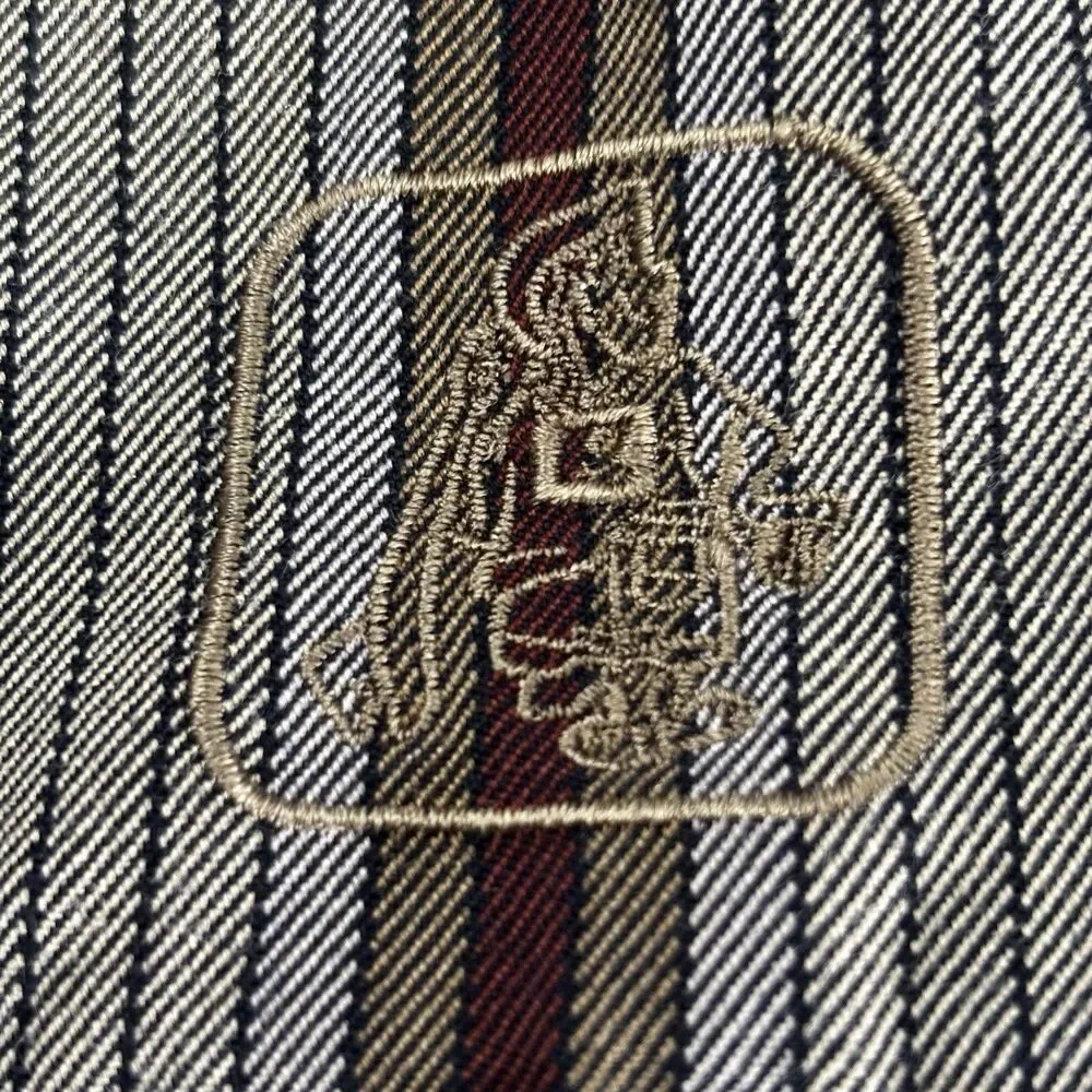 Katin Surf Co  Men's Bermuda Shorts Size 33 Brown /Maroon Striped Button Fly - Picture 4 of 13